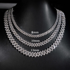 8MM 10MM 13MM S925 Silver 1 Rows VVS Moissanite Cuban Chain