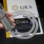 8MM 10MM 13MM S925 Silver 1 Rows VVS Moissanite Cuban Chain