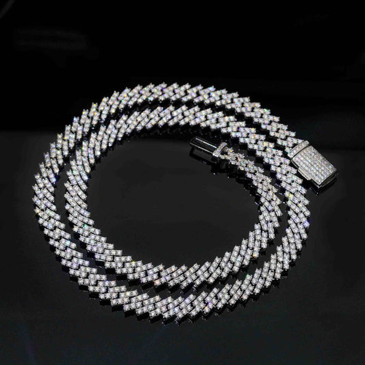 Pass Diamond Tester 8mm Pass Diamond Tester Iced Out Hip Hop VVS1 Moissanite Cuban Chain Necklace Bracelet