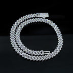 8MM 10MM 13MM S925 Silver 1 Rows VVS Moissanite Cuban Chain