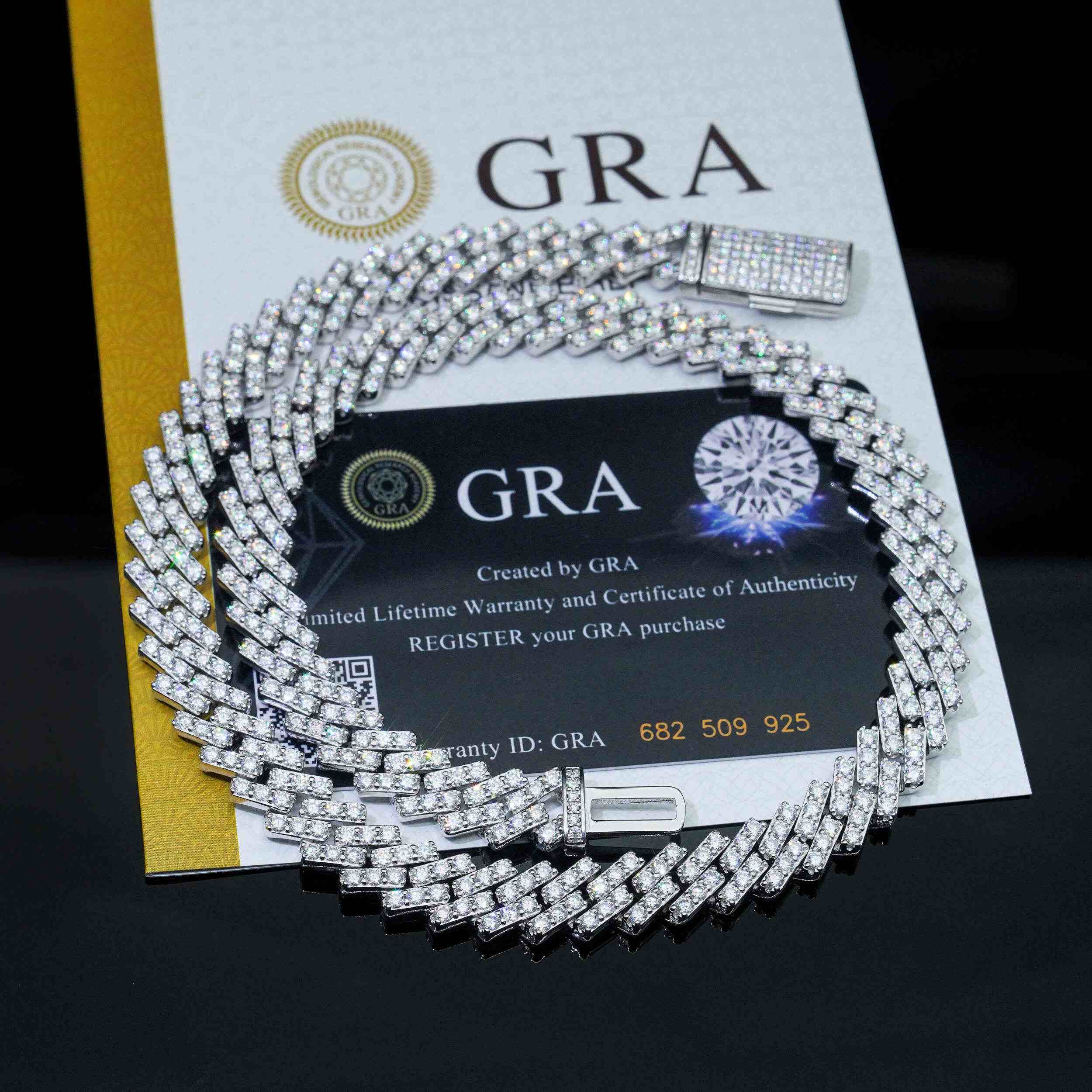 8MM 10MM 13MM S925 Silver 1 Rows VVS Moissanite Cuban Chain