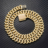 12.6mm hip-hop cuban chains made of Brass and AAAAA Zircon jewelry.