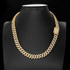 12.3MM S925 Silver 2 Rows Hip-Hop VVS Moissanite Cuban Chains Necklace
