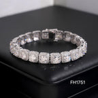 6MM 10MM S925 Silver Halo VVS Moissanite Tennis Chain