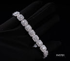 6MM 10MM S925 Silver Halo VVS Moissanite Tennis Chain