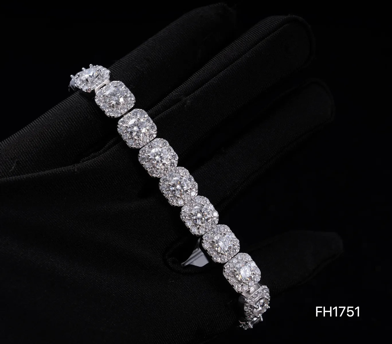 6MM 10MM S925 Silver Halo VVS Moissanite Tennis Chain