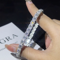 GL Iced Out 10MM Halo Square VVS Moissanite Silver Tennis Chain