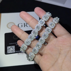 6MM 10MM S925 Silver Halo VVS Moissanite Tennis Chain