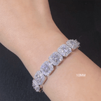 6MM 10MM S925 Silver Halo VVS Moissanite Tennis Chain