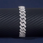 S925 Silver 12MM/13MM 2 Rows VVS Moissanite Iced Out Cuban Link Chain