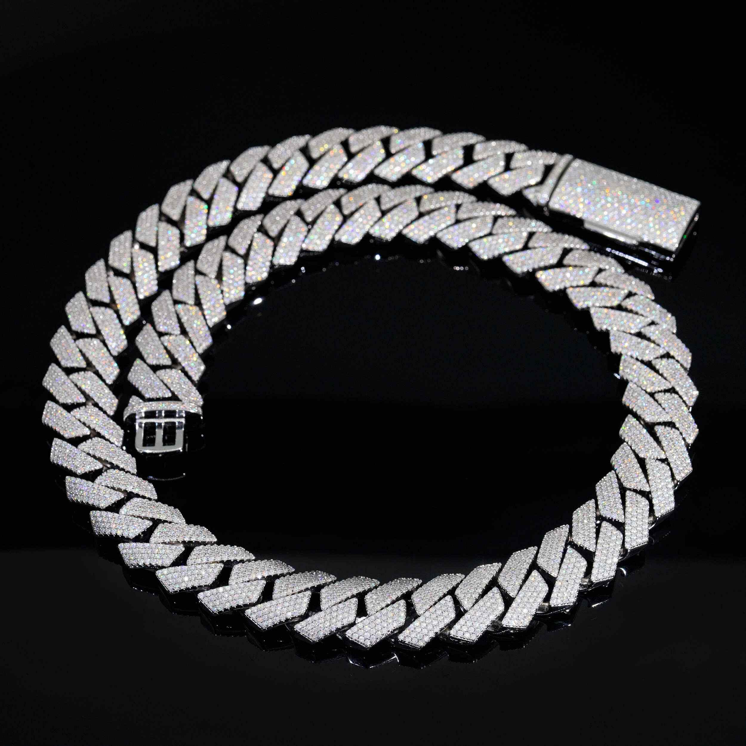 18MM/20MM S925 Silver 4 Rows Luxury VVS Moissanite Cuban Link Chain Necklaces Main image