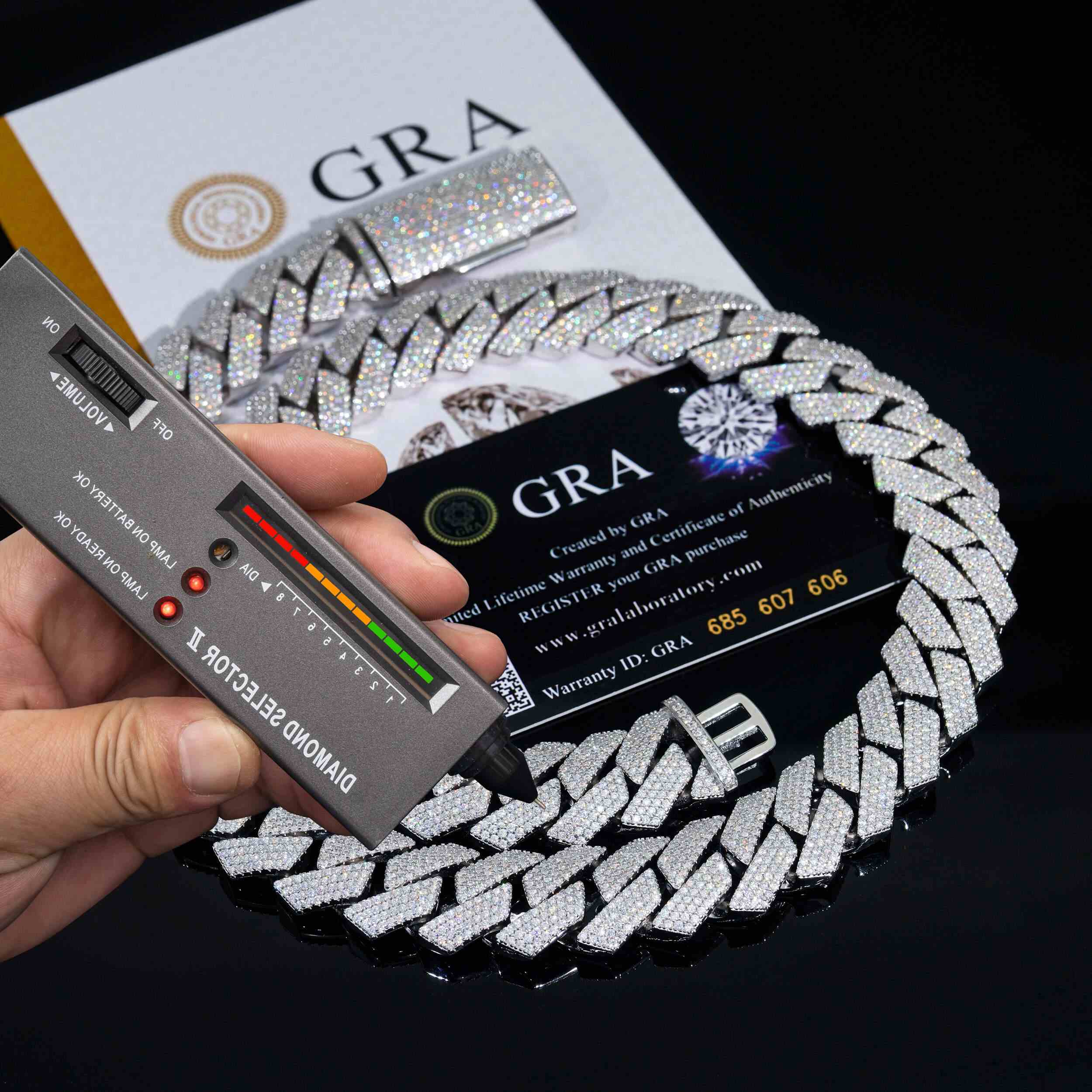 18MM/20MM S925 Silver 4 Rows Luxury VVS Moissanite Cuban Link Chain Necklaces