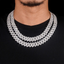 13.5MM/15MM S925 Silver 2 Rows VVS Moissanite Edge Cuban Link Chain