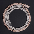 13MM S925 Silver 2 Rows VVS Moissanite Miami Cuban Link Chain