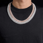 13MM S925 Silver 2 Rows VVS Moissanite Miami Cuban Link Chain