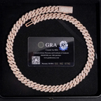 13MM S925 Silver 2 Rows VVS Moissanite Miami Cuban Link Chain