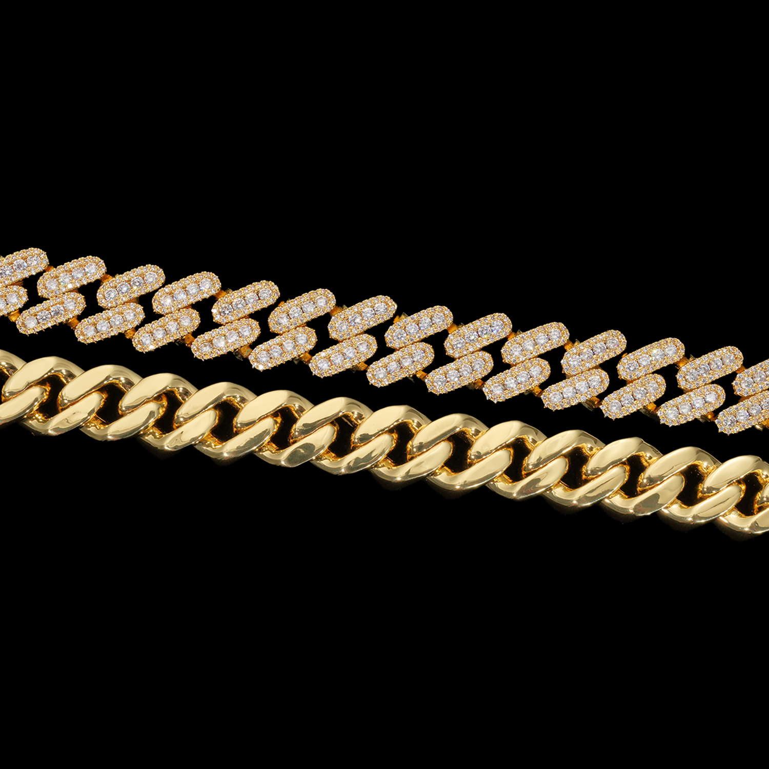 15MM S925 Silver Round Stone VVS Moissanite Cuban Miami Link Chain Necklace