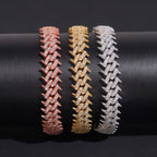 925 Silver 10MM Thorns Spike Vvs Moissanite Cuban Bracelet