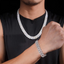 12MM S925 Silver 2 Rows VVS Moissnaite Edge Cuban Link Chain
