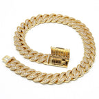 18MM S925 Silver Round Stone VVS Moissanite Miami Cuban Link Chain