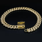 18MM S925 Silver Round Stone VVS Moissanite Miami Cuban Link Chain