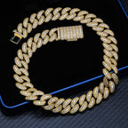 18MM S925 Silver Round Stone VVS Moissanite Miami Cuban Link Chain