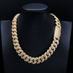 18MM S925 Silver Round Stone VVS Moissanite Miami Cuban Link Chain