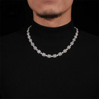 9.5MM S925 Silver Iced Out VVS Moissanite Cuban Link Chain