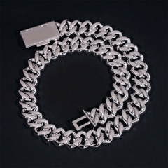 GL 19.6mm 4Rows Iced Out Jewelry Miami Cuban Link Necklace