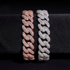 Luxury 15mm Baguette Moissanite Cuban Link Chain