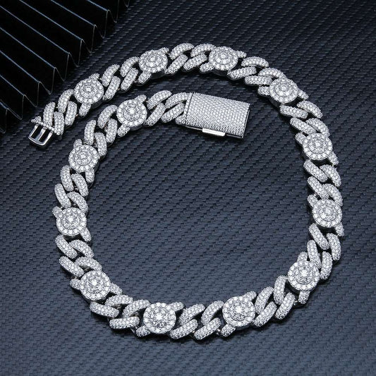 925 Sterling Silver VVS Moissanite Iced Out Hip Hip Miami Cuban Link Chain