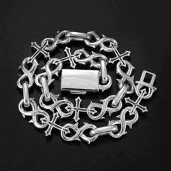 21.4MM Infinity Cross Charm VVS Moissanite Cuban Chain Necklace