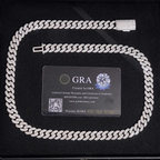 10MM S925 Silver 2 Rows VVS Moissanite High-End Cuban Chain