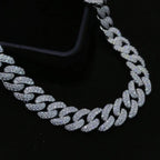12MM S925 Silver 2 Rows VVS Moissnaite Miami Cuban Link Chain