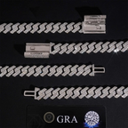 13MM S925 Silver 2 Rows VVS Moissanite EDG Cuban Link Chain Necklace