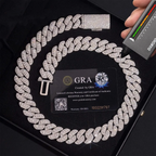 Iced out Cuban link chain necklace with diamond tester and authenticity card