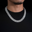 15MM S925 Silver Oval Baguette VVS Moissanite Cuban Link Chain