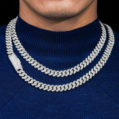 GL 10mm 925 Silver Moissanite Cuban Chain