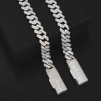 10MM 2 Rows VVS Moissanite Edge Cuban Link Chain