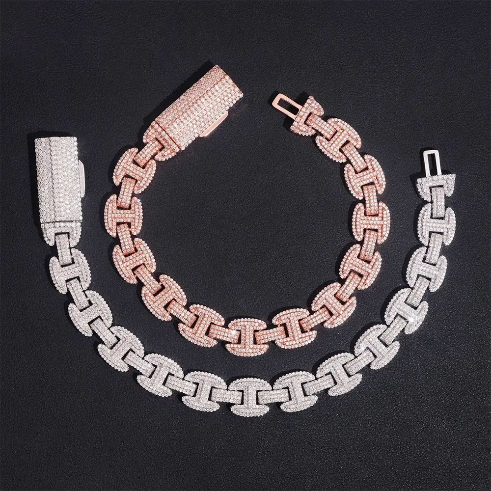 12MM S925 Silver Baguette VVS Moissanite Cuban Link Chain
