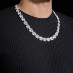12MM S925 Silver Baguette VVS Moissanite Cuban Link Chain
