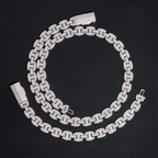 12MM S925 Silver Baguette VVS Moissanite Cuban Link Chain