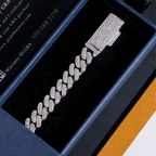 8MM S925 Silver 2 Rows VVS Moissanite Miami Cuban link Chain