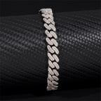 8MM S925 Silver 2 Rows VVS Moissanite Miami Cuban link Chain