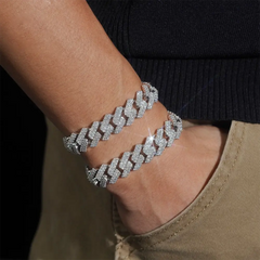 14MM 2 Rows Iced Out VVS Moissanite EDG Cuban Link