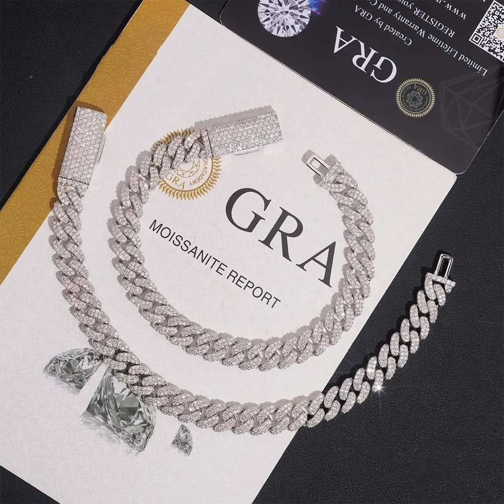 8mm Hiphop Miami Moissanite Cuban Link Chain
