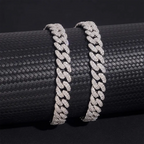 8MM 2 Rows Hiphop VVS Moissanite Miami Cuban Link Chain