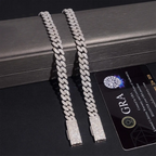 8MM 2 Rows Hiphop VVS Moissanite Miami Cuban Link Chain
