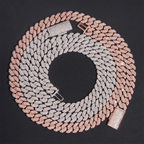 10MM Mixed Baguette With Round VVS Moissanite Cuban Chain