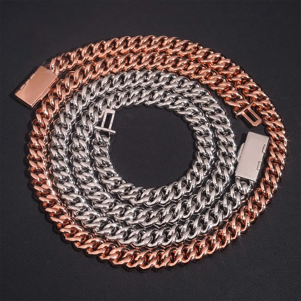 GL 10mm Mixed Baguette With Round Cuban Chain